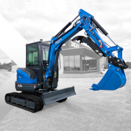 Mini Escavadora NDI355 BLUE EDITION 4000 kg c/ Motor Kubota e Braço Articulado